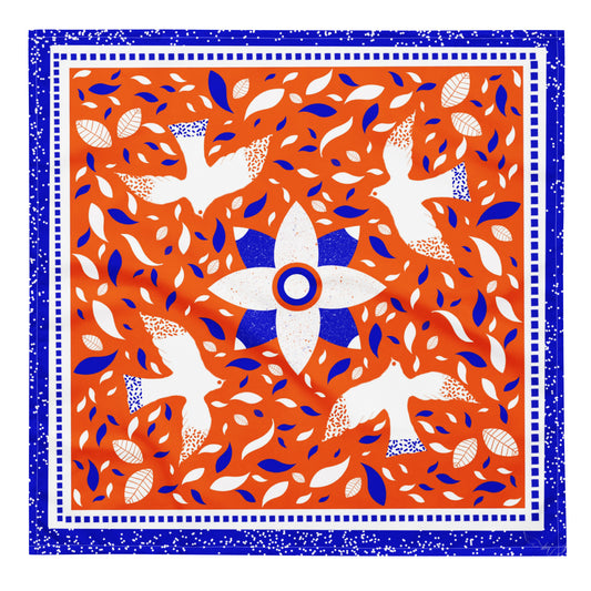 Flowerbird (over the field) | All-Over Print Scarf