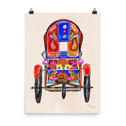 Rickshaw Rhapsody | Art Print (with Personalization Option)