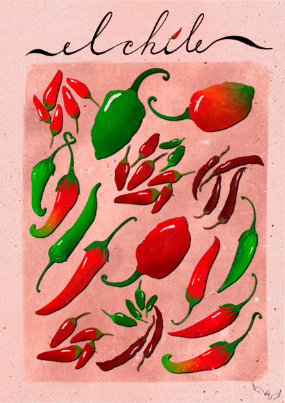 Fiery Flavors - El Chile | Art Print